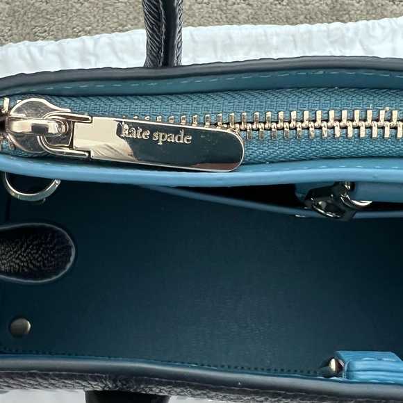 Kate Spade Knott Medium Satchel in Navy with Navy/White Stripes - Picture 6 of 7